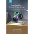 DEVIA QI UNIVERZÁLIS VEZETÉK NÉLKÜLI TÖLTŐ ÁLLOMÁS - 15W - 3in1: SMARTPHONE + IWATCH + AIRPODS - FEHÉR