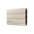 SAMSUNG Hordozható SSD T7 Shield, USB 3.2 Gen.2 (10Gbps), 2TB, Bézs